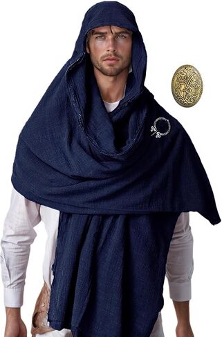 Medieval Post Apocalyptic Shawl Scarf Renaissance Cowl Cloak Retro Shaman Costume Sash in Saudi Arabia