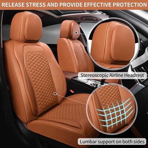Car Seat Covers Full Set Leather Seat Covers Automotive Seat Covers Universal Car Seat Cover for Most Cars Brown in Saudi Arabia