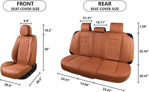 Car Seat Covers Full Set Leather Seat Covers Automotive Seat Covers Universal Car Seat Cover for Most Cars Brown in Saudi Arabia