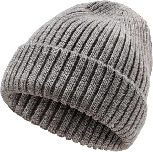 Kids Wool Beanie Hat Toddler Warm Winter Knit Caps Cuffed Beanies Skull Cap for 7-14 Years Old Boys in Kuwait