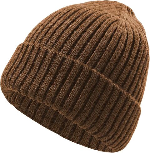 Kids Wool Beanie Hat Toddler Warm Winter Knit Caps Cuffed Beanies Skull Cap for 7-14 Years Old Boys in Kuwait
