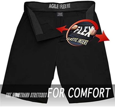Agile Mens Casual Summer Flat Front Essential Stretch Shorts/Cargo Shorts with Pockets in Saudi Arabia