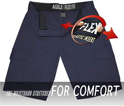 Agile Mens Casual Summer Flat Front Essential Stretch Shorts/Cargo Shorts with Pockets in Saudi Arabia