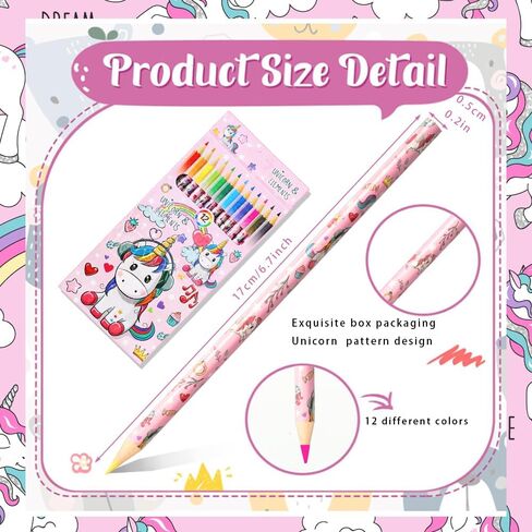 Denylo Cute Unicorn Colored Pencils Set, 6 Packs of 12 Count, Colored Pencils Bulk Coloring Pencils 72 Count, Art Supplies, Pre-sharpened Colored Pencils, Birthday Gifts for Girls, Classroom Prizes in Saudi Arabia