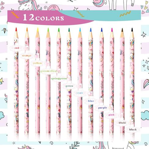 Denylo Cute Unicorn Colored Pencils Set, 6 Packs of 12 Count, Colored Pencils Bulk Coloring Pencils 72 Count, Art Supplies, Pre-sharpened Colored Pencils, Birthday Gifts for Girls, Classroom Prizes in Saudi Arabia