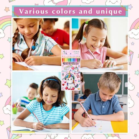 Denylo Cute Unicorn Colored Pencils Set, 6 Packs of 12 Count, Colored Pencils Bulk Coloring Pencils 72 Count, Art Supplies, Pre-sharpened Colored Pencils, Birthday Gifts for Girls, Classroom Prizes in Saudi Arabia