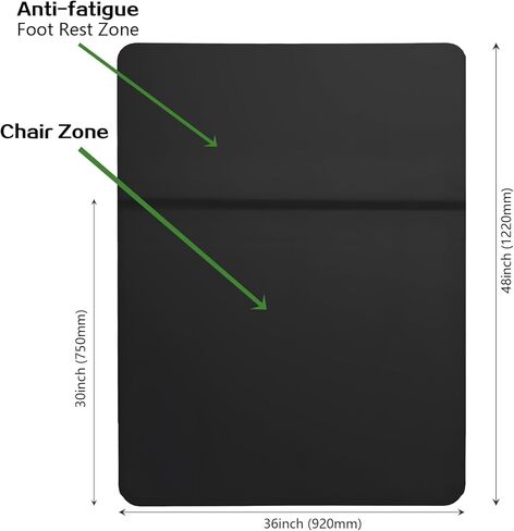 Jakarl Anti-Fatigue Standing Office Chair Mat,2 in 1 Chair Mat for Hardwood Floor with Cushioned Foam,Chair Mat for Rolling Chairs with Foot Rest（36"x48"x4mm） in Kuwait