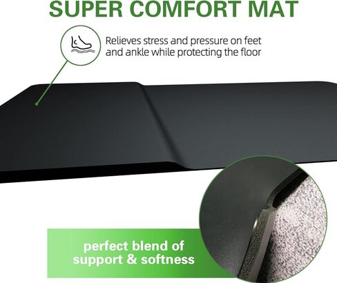 Jakarl Anti-Fatigue Standing Office Chair Mat,2 in 1 Chair Mat for Hardwood Floor with Cushioned Foam,Chair Mat for Rolling Chairs with Foot Rest（36"x48"x4mm） in Kuwait