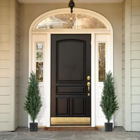 4FT Artificial Cedar Topiary Trees Potted Fake Plants for Outdoors Faux Cypress Trees for Home Front Porch Decor Set of 2 in Saudi Arabia