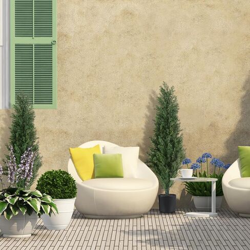 4FT Artificial Cedar Topiary Trees Potted Fake Plants for Outdoors Faux Cypress Trees for Home Front Porch Decor Set of 2 in Saudi Arabia