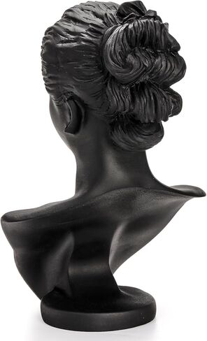 حامل عرض المجوهرات من SOUJOY، حامل حلق تمثال عرض، رأس قلادة من الراتنج الأسود، منظم حامل عرض البوتيك لعرض المجوهرات والقلادة والأقراط in Kuwait