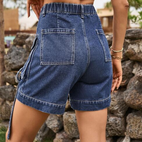 بوهادون شورتات جينز للنساء 2024 العصرية Y2k Jorts عالية الخصر فائدة البضائع الدنيم السراويل الصيف السراويل مع جيوب in Kuwait