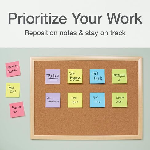 Redi-Tag Sticky Notes, Power Stick Notes, Adhesive Reminders, 3" x 3" Reusable Notes, Strong Adhesive Memos, Assorted Bright Colors, 12 Pack (1000976) in Saudi Arabia