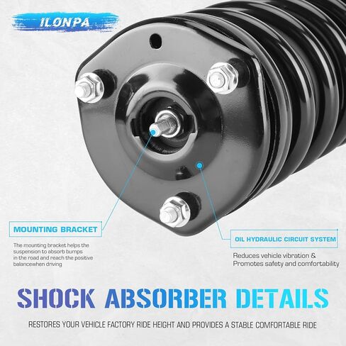 Front Struts w/Coil Spring Shock Absorber Assembly + Sway Bar End Links for 2006-2009 Ford Fusion/Mercury Milan 3.0L, 2007-2009 Lincoln MKZ 172261 K80250 K80251 (4pc) in Saudi Arabia