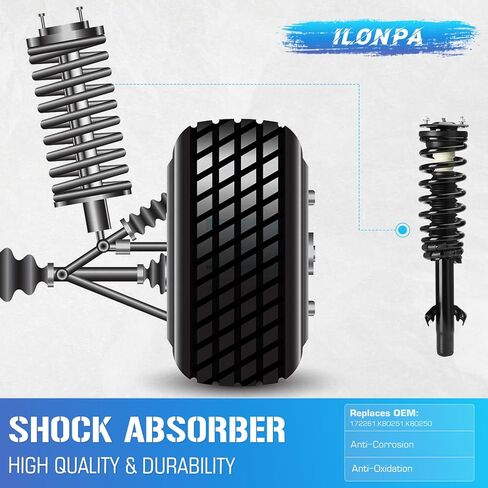Front Struts w/Coil Spring Shock Absorber Assembly + Sway Bar End Links for 2006-2009 Ford Fusion/Mercury Milan 3.0L, 2007-2009 Lincoln MKZ 172261 K80250 K80251 (4pc) in Saudi Arabia