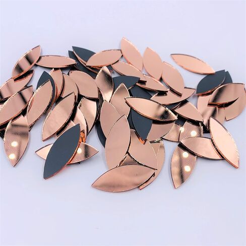 CHENRUI150pcs Petal Shaped Mirror Mosaic Tile Craft Mirrors (Yellow Gold) in Saudi Arabia