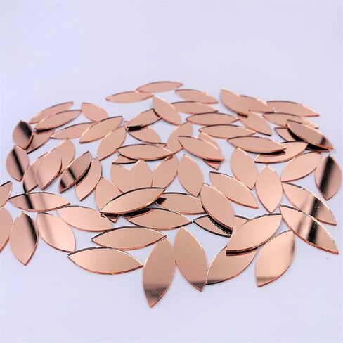 CHENRUI150pcs Petal Shaped Mirror Mosaic Tile Craft Mirrors (Yellow Gold) in Saudi Arabia