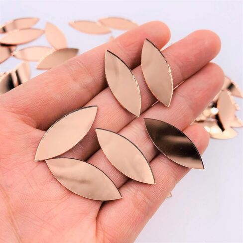 CHENRUI150pcs Petal Shaped Mirror Mosaic Tile Craft Mirrors (Yellow Gold) in Saudi Arabia