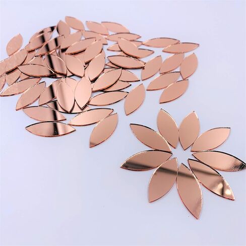 CHENRUI150pcs Petal Shaped Mirror Mosaic Tile Craft Mirrors (Yellow Gold) in Saudi Arabia