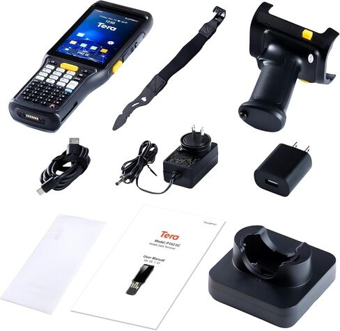 Tera Android 11 Barcode Scanner PDA: 47 Keys Zebra SE4750MR Scan-Range 13FT Qualcomm CPU with Pistol Grip Charge Cradle 6700mAh with Hot-swap IP65 Grade Data Terminal Inventory Scanner P162GC in Saudi Arabia