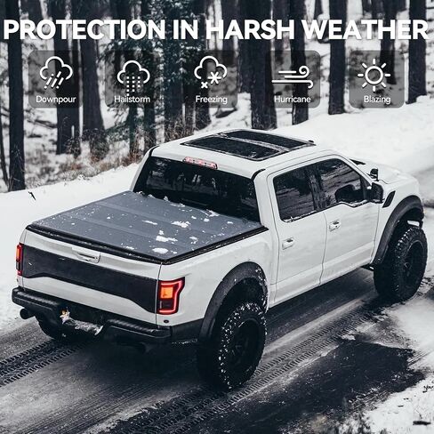 غطاء تونيو لسرير الشاحنة الصلب ثلاثي الطي من YITAMOTOR متوافق مع سرير Ford F-150 2015-2024 بطول 5.5 قدم in Kuwait