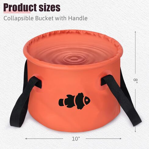 Shindel Collapsible Bucket with Handle, Lightweight Folding Water Container, Beach Water Bucket for Camping, Outdoor Activities, Gardening, Fishing, Hiking, Car Washing 10L in Saudi Arabia