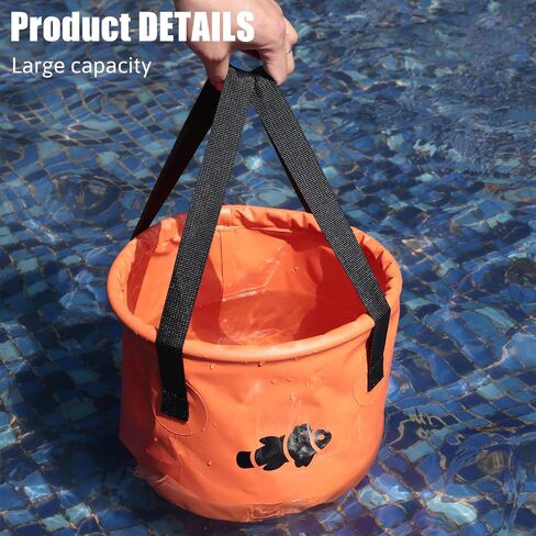 Shindel Collapsible Bucket with Handle, Lightweight Folding Water Container, Beach Water Bucket for Camping, Outdoor Activities, Gardening, Fishing, Hiking, Car Washing 10L in Saudi Arabia
