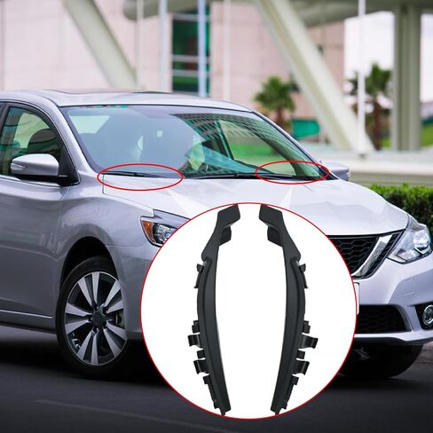 VIKKSAER 1 Pair Car Front LH & RH Wiper Side Cowl Extension Cover, 66894-3SG0A Replacement for 2013-2019 Nissan Sentra Corner Windshield Wiper Cowl Cover, Replace# 66895-3SG0A in Saudi Arabia