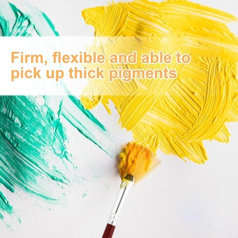 6 PCS Fan Brushes Paint Fan Brush for Painting Long Wood Handle Painting Brushes Paint with Nylon Hair Brushes Set Fan Brush for Acrylic Oil Watercolor Gouache Painting Kits in Saudi Arabia
