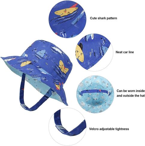 Baby Boy Girl Sun Hat,Adjustable Toddler Kids UPF 50+ Sun Protective Wide Brim Sun Hat,Beach Hat for Girl Boy in Kuwait