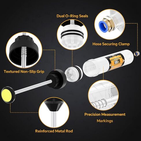 مستخرج سوائل السيارات Tomorotec 500CC، مضخة استخراج/ملء الزيت اليدوية، حقنة تغيير الزيت للمركبات، معدات المزرعة، فعالة مع خرطوم سريع التوصيل لزيوت المحرك وسائل الفرامل ومواد التشحيم in Kuwait