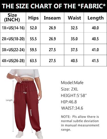 OLRIK Plus Size Pants 2025 Trendy Cargo Sweatpants Adjustable Drawstring Joggers Loose Fit Lounge Trousers with Pockets in Kuwait
