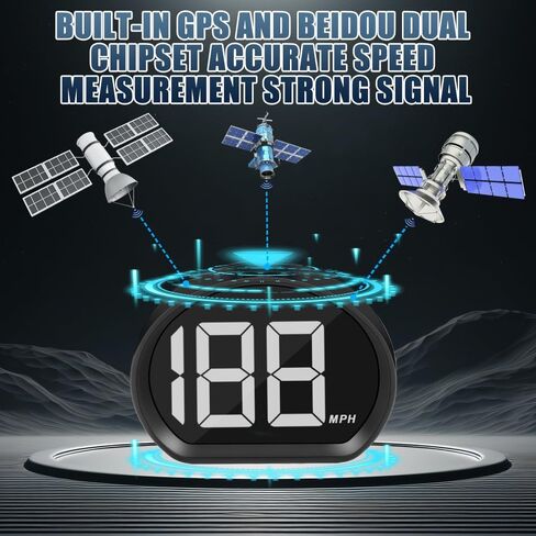 عداد السرعة الرقمي، عداد السرعة HUD العالمي للسيارة، توصيل كابل USB وتشغيل عداد السرعة الرقمي LED GPS ذو الخط الكبير لجميع المركبات (أبيض ميل في الساعة) in Saudi Arabia