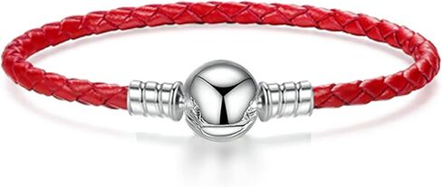 لحظات 3 مللي متر سوار جلد مضفر أحمر سوار دائري المشبك سلسلة سحر لباندورا الأوروبي خرزة ساحرة لتقوم بها بنفسك BR_Lea_Round_R_16 0 in Kuwait