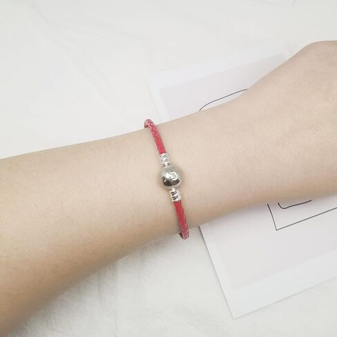 لحظات 3 مللي متر سوار جلد مضفر أحمر سوار دائري المشبك سلسلة سحر لباندورا الأوروبي خرزة ساحرة لتقوم بها بنفسك BR_Lea_Round_R_16 0 in Kuwait