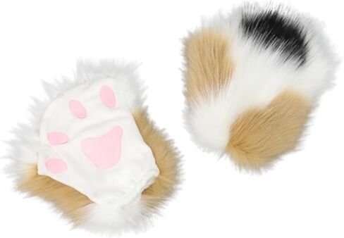 Cat Paw Gloves Therian Paws Therian Gear Furry Paws Cosplay Fluffy Mittens in Saudi Arabia
