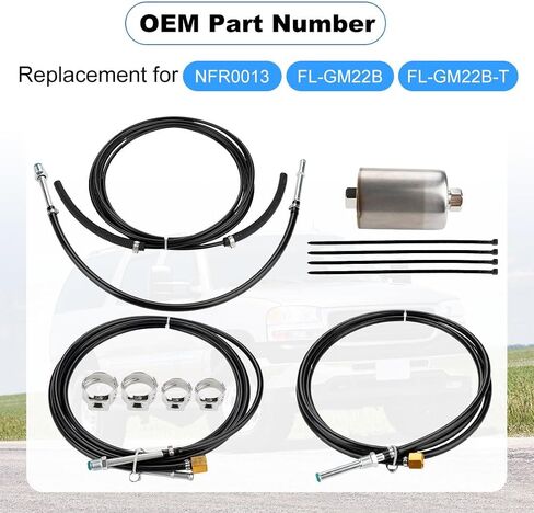 مجموعة خطوط الوقود WATERWICH من النايلون المتوافقة مع جذوع Chevy GMC 1988-1997 لاستبدال NFR0013 GM23B FL-GM22B FL-GM22B-T in Saudi Arabia