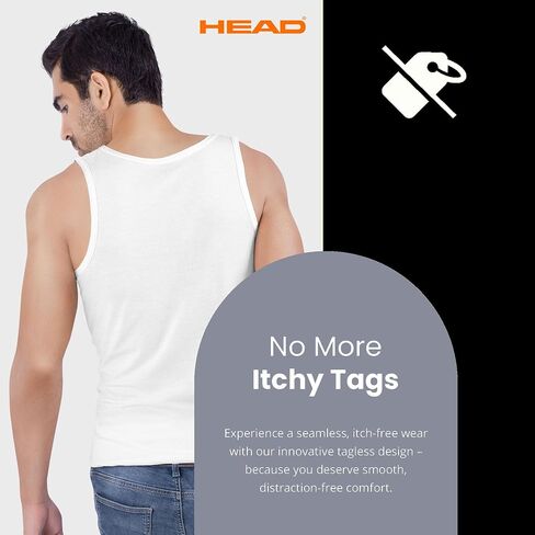 HEAD 5-Pack Men's Essential Tank Tops, Undershirts – Breathable, Tagless, Cotton Mens T Shirt, White in Saudi Arabia