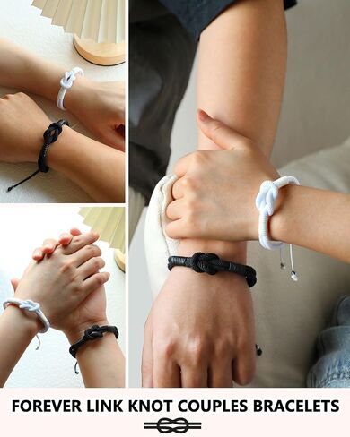 Pinky Promise Knot Bracelets, Couple Gifts Christmas Anniversary Valentines Day Gifts for Men Women Boyfriend Girlfriend in Saudi Arabia