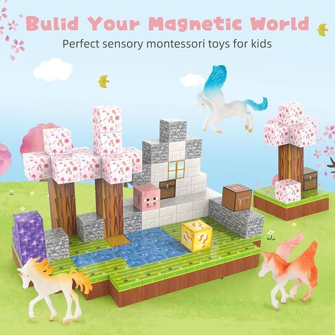 Magnetic Blocks 216Pcs Magnetic Building Blocks Toys for Boys 6-8 with 12 Dinosaur Toys, Build Mine STEM Magnet World Set Montessori Toys, Magnetic Toys for Boys & Girls Ages 6-7 8-10 in Saudi Arabia