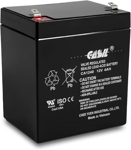 بطارية بديلة Casil CA-1240 12V 4AH لجهاز إنذار ADT 804302 12V 4.5Ah (عبوة واحدة) in Saudi Arabia