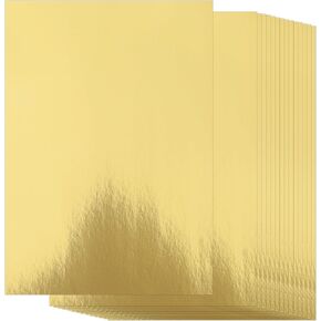50 Sheets Gold Shimmer Metallic Cardstock Paper - 8.5" x 11" Metallic Paper Square, Golden Foil Mirror Board for Scrapbook, Card Making, Weddings & Birthdays Invitations (250gsm)
