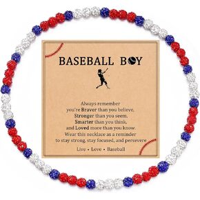 Baseball Necklace Gifts for Boys 8-12 Ice Necklace for Baseball Player