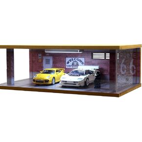 Display Case for 1/32 or 1/36 Diecast Cars,Acrylic Display Case for Toy Motorcyle with LED Lighting,4 Parking Route 66 in Kuwait