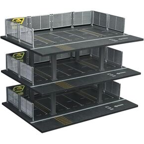 1/64 Scale Display Case 3 Layers with 15 Parking Spaces Parking Garage Moldel for Diecast Toy Car Storage Collect Gifts