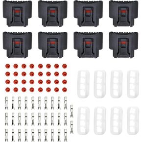 FZJDSD 8 Pcs Ignition Coil 4 Pin Plug Connector waterproof black socket Fit for Toyota Fit for Lexus Fit for Chevrolet Prizm Fit for Pontiac Vibe Fit for Yaris 2000-2010 Replace 90980-11885 7283-7449
