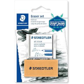 Staedtler Moldable Kneaded Eraser Plus Art Gum Block Eraser Art Combo, 2 Pack, 5427SBK2-C