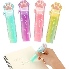 4 PCS Cat Paw Shaped Retractable Erasers, Cat Claw Shaped Sliding Retractable Eraser with Plastic Shell, Cute Erasers for Office, Home, Writing, Painting