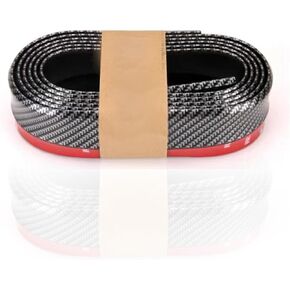 1 Pcs Carbon Fiber Black Car Front Bumper Lip,Front Lip Spoiler Protector Strip 98.4 in*2.04 in Universal Fit Compatible Cars, Suvs