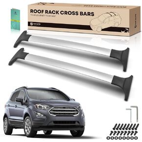 YHTAUTO 165 lbs Roof Rack Cross Bars w/Hardware Fit for Ford EcoSport, SUV, 2013-2022, T6063 Aluminum Crossbars Anti-Rust with Sliver Matte Surface for Skiboard Kayak
